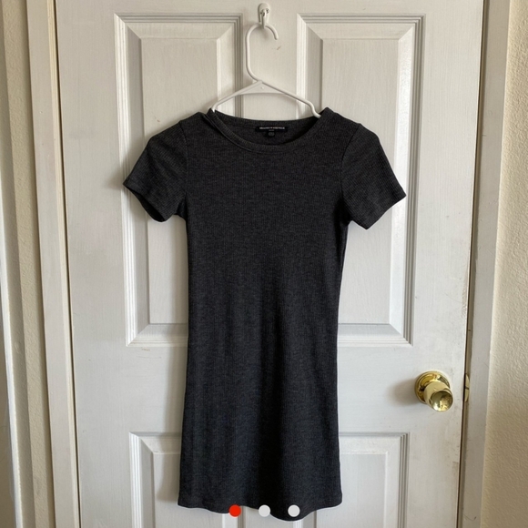 Brandy Melville Grey Ribbed Mini Dress - Picture 2 of 2